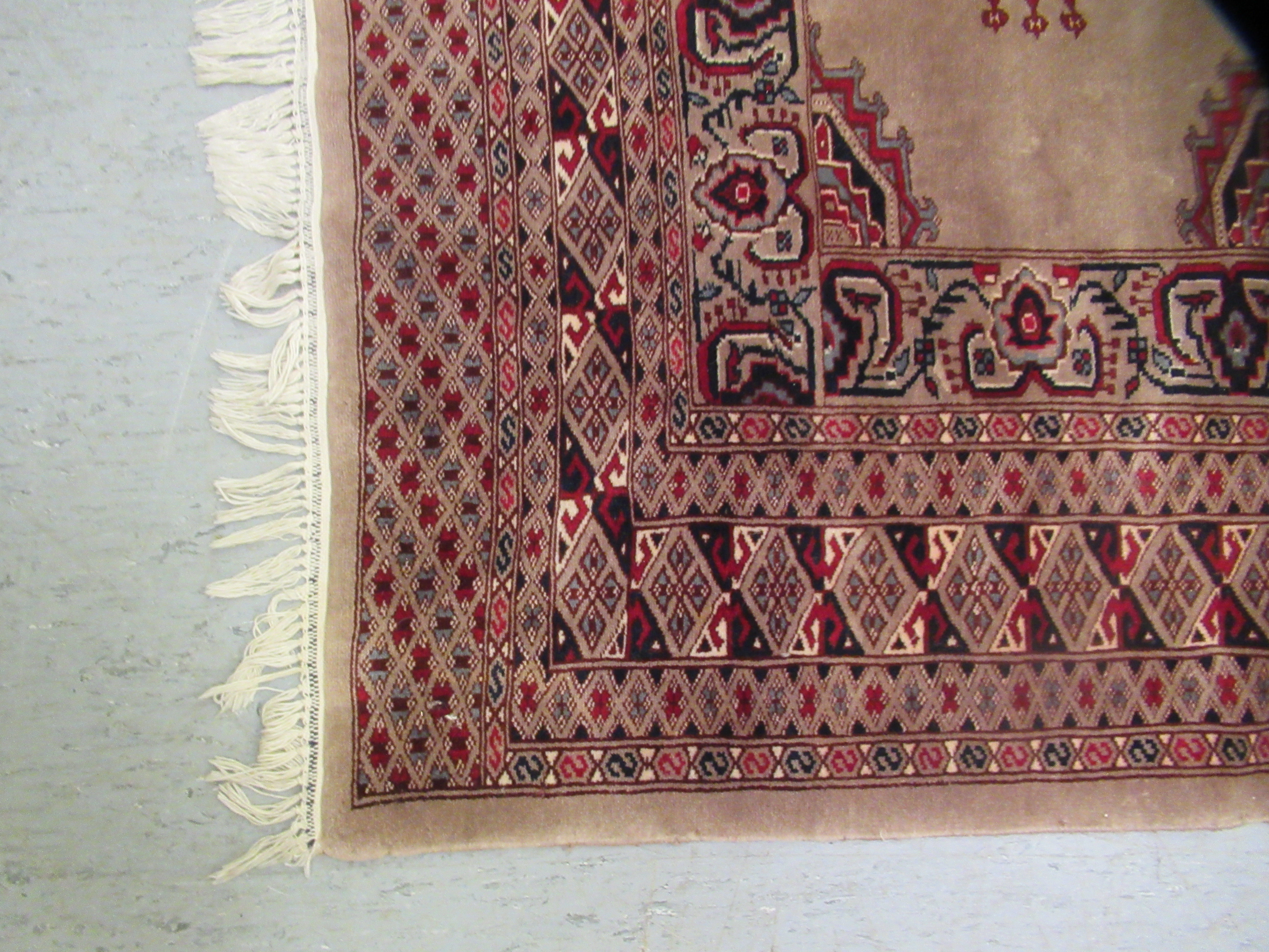A Bokhara rug, on a multi-coloured ground  52" x 82"; and a machine made Baluchi runner  26" x 84" - Bild 2 aus 6