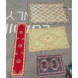 Rugs and textiles: to include a Persian design rug, on a multi-coloured ground  38" x 60"