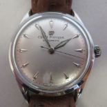 A Girard-Perregaux Giromatic stainless steel cased wristwatch, the automatic movement with