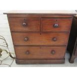 A late Victorian mahogany four drawer dressing chest, on a plinth  34.5"h  34.5"w