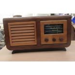 A mid 20thC Civic Concord teak cased three waveband valve radio  11.5"h