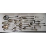 18th/19thC and later silver and white metal cutlery and flatware  some Irish  mixed marks