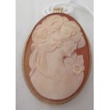 A 9ct gold framed cameo brooch