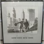 After Norman Parkinson - 'New York, New York'  printed poster  25"sq  framed