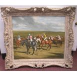 Raoul Millais - 'Start of The Race'  oil on canvas  bears a signature  19" x 23.5"  framed