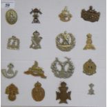 Sixteen regimental cap badges and other insignia, some copies: to include the Royal Sussex;