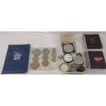 Uncollated, mainly British pre-decimal coins and collectables: to include a Victorian 1891 coin