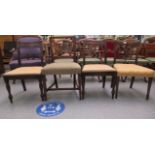 Four dissimilar Regency mahogany framed dining chairs: to include a pair with crossover splats,