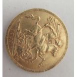 A King George V sovereign, St. George on the obverse  1911