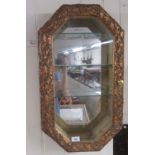 A modern gilded hanging display cabinet  27"h  16"w