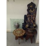 Modern Asian themed tourist artefacts: to include Balinese inspired wooden panels  36"L