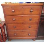 A late Victorian mahogany five drawer dressing chests, raised on turned legs  48"h  39"w