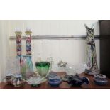 Decorative glassware: to include two crystal ornaments, fashioned as a bunch of grapes  8"h