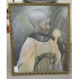 O Cartwright - a head and shoulders portrait of a choir boy  watercolour  bears a signature  24" x