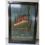 A reproduced advertising poster 'Cook's Steamship Lines'  mixed media  31" x 20"  framed