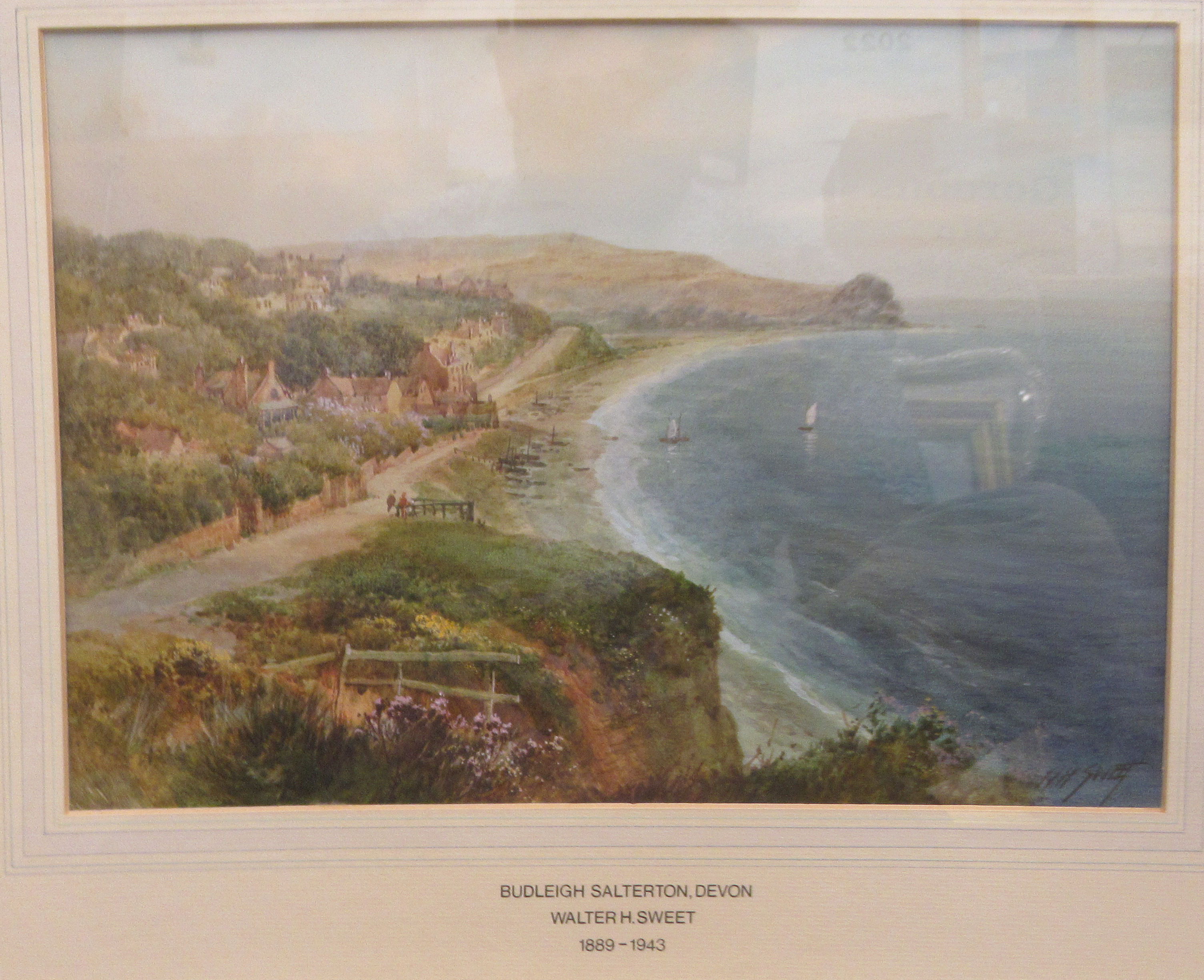 Walter H Sweet - 'Budleigh Salterton, Devon'  watercolour  bears a signature  9.5" x 13.5"  framed - Image 2 of 7