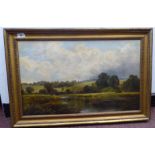 David Paynes - 'On the Trent near Castle Donnington'  oil on canvas  bears a signature & inscribed