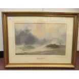 George Lothian Hall - 'A figure on a stormy coastline'  watercolour  bears a signature & dated
