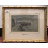 T Bush Hardy - 'The Oncoming Storm'  charcoal  bears initials TRH & labels verso  6" x 9.5"  framed