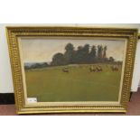 Henry Koeler - 'Coronation Cup Match at Cowdray Park 1973'  oil on canvas  bears a signature &