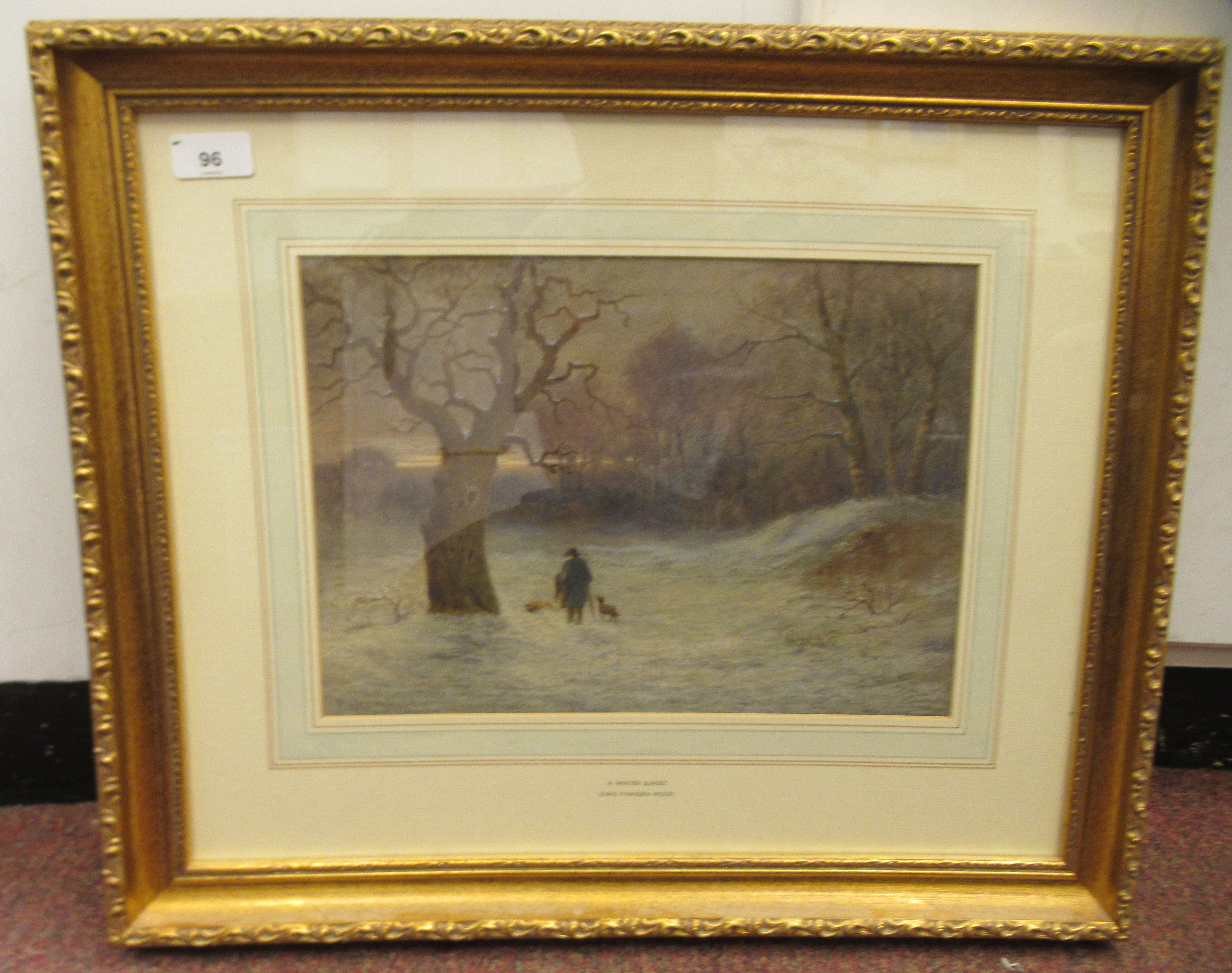 Lewis Pinehorn Wood - 'A Winter Sunset'  watercolour  bears a signature  9.5" x 13.5"  framed