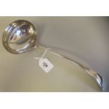 An Edwardian silver Old English pattern soup ladle with an oval bowl  JR  Sheffield 1908