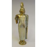 A cast brass religious figure  15"h