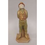 A Royal Worcester china figure 'The Irishman'  model No.835 with a gilt finish  6"h