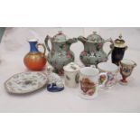 Decorative ceramics: to include an Arts & Crafts period Copeland china jug, decorated in bright