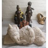 Post 1950s Asian interior designer accessories: to include cast metal symbolic religious figures