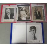 Three folders, containing famous figures and period celebrity signatures: to include Buddy Roger and