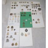 Uncollated military cap badges, some copies: to include 16th Regt. Queen's Lancers (Please Note: