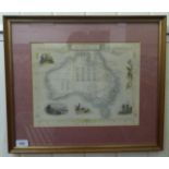 A map, Australia after J Rapkin illustrations by J Marchant and engraved by JB Allen  10" x 13"