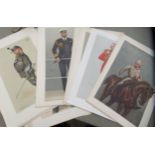 A collection of mounted Spy and Vanity Fair, military related coloured prints  13" x 8.5"