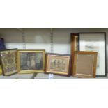 Pictures: to include an 18thC family crest  engraving  10" x 7"  framed