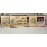 After Louis Wain - comical cat studies  prints  various sizes  framed