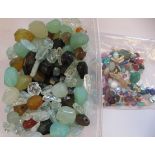 Various cut and uncut, semi-precious stones