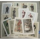 A collection of mounted Spy and Vanity Fair, caricature studies of Victorian personalities