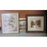 Pictures: to include an early 20thC study, a watermill  watercolour  7" x 10"  framed