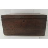 A late 19thC mahogany, unfitted box with straight sides and a hinged lid  12"h  24"w