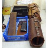 A mixed lot: to include optical equipment, measuring instruments; a Gladstone and dissimilar bag