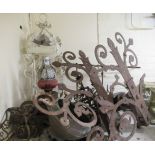 Architectural salvage: to include 19thC cast iron door furniture; and other outdoor furniture