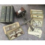 An early 20thC stereoscopic viewer and a selection of cards