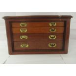 An early 20thC mahogany four drawer canteen chest, on a plinth  13"h  21"w