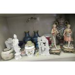 Ceramics and collectables: to include a pair of Italian porcelain figures, a boy and girl, on gilt