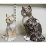 Two Winstanley pottery cats, viz. a ginger Tom  9"h; and a Tabby  12"h