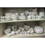 Portmeirion china The Botanic Garden pattern tableware: to include a wash bowl and ewer; cups and