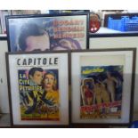 Three printed movie posters: to include Abbott and Costello in two Nigauds among the pharaohs  13" x