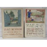 Two early 20thC works by W Manuel, promoting R A E Sketch Club and R A E Athletic Club