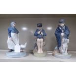 Three Royal Copenhagen porcelain figures, viz. model no.067, 782 and 905  largest 7"h